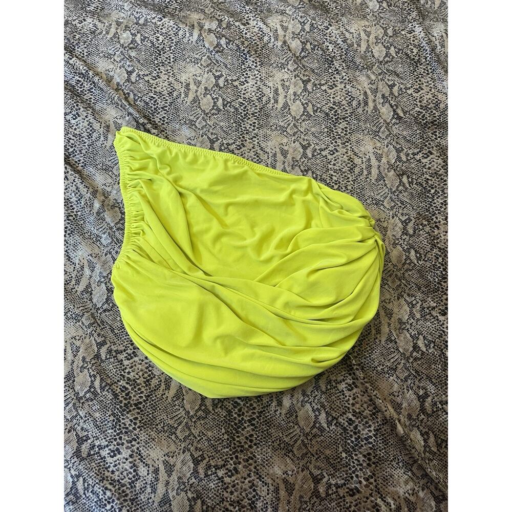 Norma Kamali Diana Asymmetrical Ruched One Shoulder Top Spring Green Size Small - Picture 4 of 7
